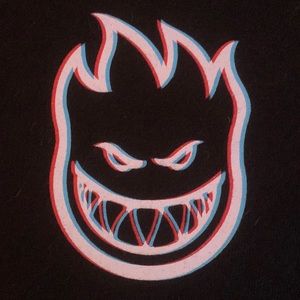 Selling a spitfire shirt, size L, color: black and red/blue